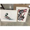 Image 2 : FIRST NATION PRINTS (BIRD APPROX 23" X 17.5" & TOTEM APPROX 14.25" X 21")