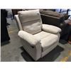 Image 1 : CREAM MICROFIBER UPHOLSTERED RECLINER