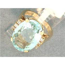 12.63 Aquamarine & 0.26tcw Diamond 14k Yellow #983691