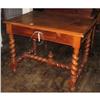 Image 1 : 19th c. French walnut desk with turn legs #983846