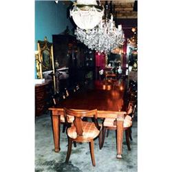 Louis Seize mahogany table with 9 chairs  #983956