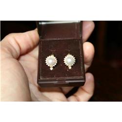 a fine pair of ear pendants briljant cut #983957