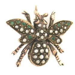 1870's Victorian  9K Gold Bee Pin with 1.00tcw #994031