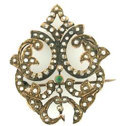 9K Yellow Gold Empire Style Pin with 2.50tcw #994032