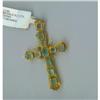 Image 1 : Vintage 18k Yellow Gold 6.50cts Emerald Cross #994099