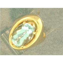 Modern 5.81ct Aquamarine Ring 14k Yellow Gold #994103
