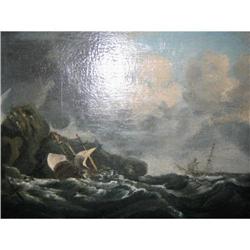 ENGLISH PAINTING SHIPS IN A STORM #994175