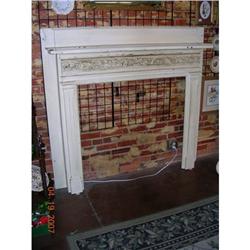 WHITE PAINTED OAK MANTLE SHABBY CHIC STYLE #994198