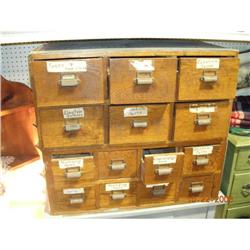 Primitive Oak Parts Cabinet-Set of 2 #994202