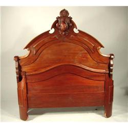 Beautiful Victorian Highly Carved Walnut Bed #994220