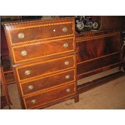 Highly Desirable Widdicomb Banded Chest and Bed #994226