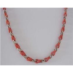 Antique Russian Coral Gold Watchchain #994256