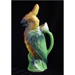 Majolica / Barbotine 13" Parrot Pitcher #994264