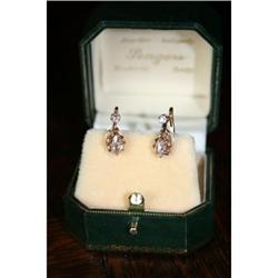 antique golden earrings with pear shaped #994274