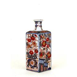 19C Japanese Imari Sq Sake Bottle Tokkuri #994301