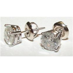 ROUND  2.02 CT DIAMOND gold STUD EARRINGS studs #994598