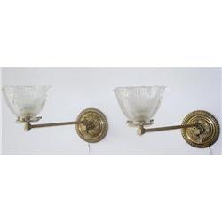 English Bronze wall sconces  Gas  PAIR  #994652