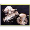 Image 1 : DEMITASSE SET 6 CUP SAUCER SILVER HOLDER  LENOX #994702