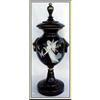 Image 1 : BLACK FRENCH ART GLASS URN w ENAMEL FAIRY #994720