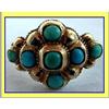 Image 1 : FRENCH C1810 RING GOLD DIAMOND TURQUOISE #994728