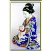 Image 1 : JAPANESE KUTANI IMARI FIGURE  WOMAN HOLDING DOG #994747