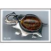 Image 1 : STERLING SILVER AMBER "ELEPHANT" BROOCH #1000786