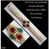 Image 1 : CZECH VINTAGE RED GREEN RHINESTONE BRACELET #1001048