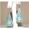 Image 1 : AntiqueTribal Face Turquoise Sterling Earrings #1001194