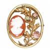 Image 1 : Antique Natural Shell Floral Cameo Brooch #1001211