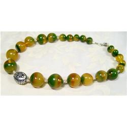 Electrifying Green Amber Choker ~ 82 Grams #1002268