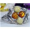 Image 1 : Magical Mutli Baltic Amber Sterling Cuff #1002445