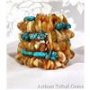 Image 1 : Sparkling Duel Baltic Amber Turquoise Bracelet #1002528