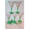 Image 1 : Six Bryce Optic Bowl Green Twist Stem Goblets #1002813