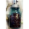 Blue Ball Jar Lamp w/ Screw On Lid Silver #1003361