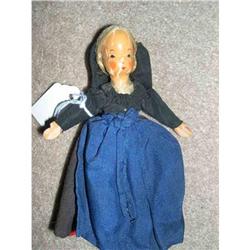 Wood international doll has black scarf #1009944
