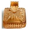 Image 1 : Czech Elegant Amber Art Deco Glass Powder Jar #1010048