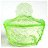 Image 1 : Vaseline Depression Glass Vanity Jar 1 #1010142