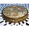 Image 1 : Vintage Gold Flowered Tapestry Compact #1010146