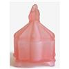 Image 1 : PEAKED PENGUINS Pink Satin Glass Powder Jar #1010226