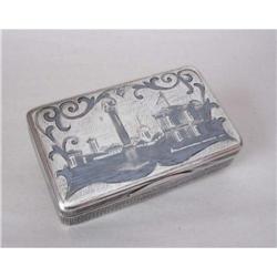 Russian Silver Nielloed Box, Czar Alexander I I#1010445
