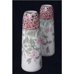  Pair of K&G Luneville 12" Tall Vases #1010450
