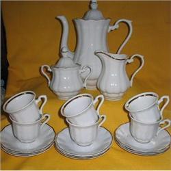 Walbrzych China Demitasse Set  w/Sugar and #1010646