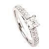 Image 1 : 1.32 carat PRINCESS CUT and ROUND DIAMOND ring #1010998
