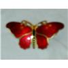 Image 1 : CC Sporrong Enameled Red Butterfly Pin #1011051