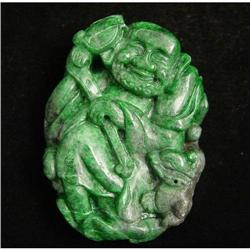 Antique Imperial Green Jadeite Jade Damo Pei #1016921
