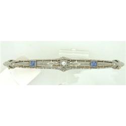  Art Nouveau Diamond Platinum and 18k Gold Pin #1016944