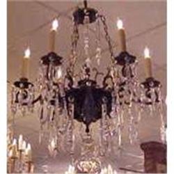 Antique Regency Tole & Crystal Chandelier  #1017040