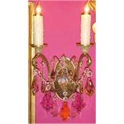 Antique Dore' Bronze & Cut Crystal Sconces #1017042