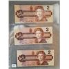 Image 1 : THREE 1986 2 DOLLAR BILLS