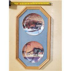 TWO FRAMED PLATES (EMMET KAYE)